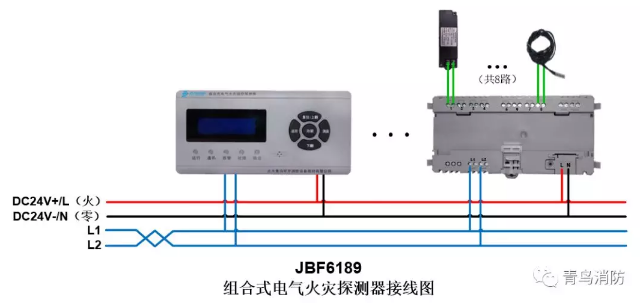 JBF6189<a href=http://www.randallgale.com/dianqihuozai/ target=_blank class=infotextkey>電氣火災(zāi)監(jiān)控</a>系統(tǒng)產(chǎn)品接線圖